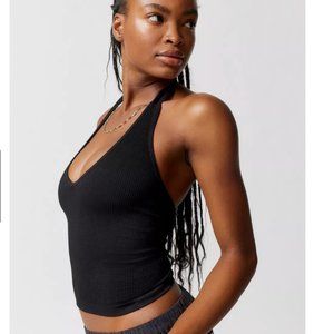 Out From Under Jackie Seamless Halter Bra Top Size Medium, Black